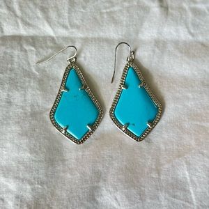 Kendra Scott Alex Silver Drop Earrings In Turquoise